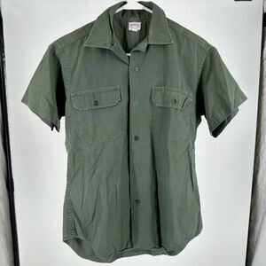 Vintage 60s Hanover Sanforized Uniform Work Shirt Size XS 13.5